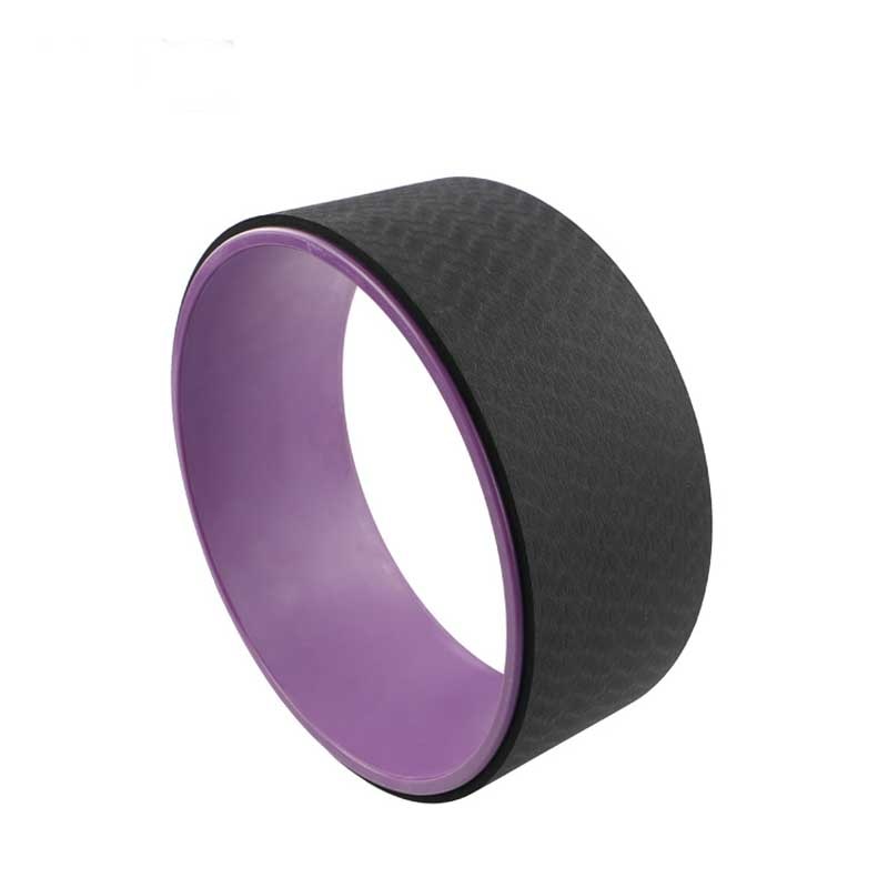 Purple Classic Yoga Wheel, durable PVC with anti-slip surface, built to support over 500lbs. Ideal for back pain relief, stretching muscles, and improving flexibility.