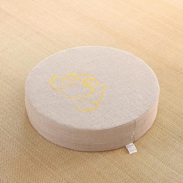 40cm diameter yoga cushion with removable, washable cover. Perfect for meditation and yoga with its comfortable, supportive design.