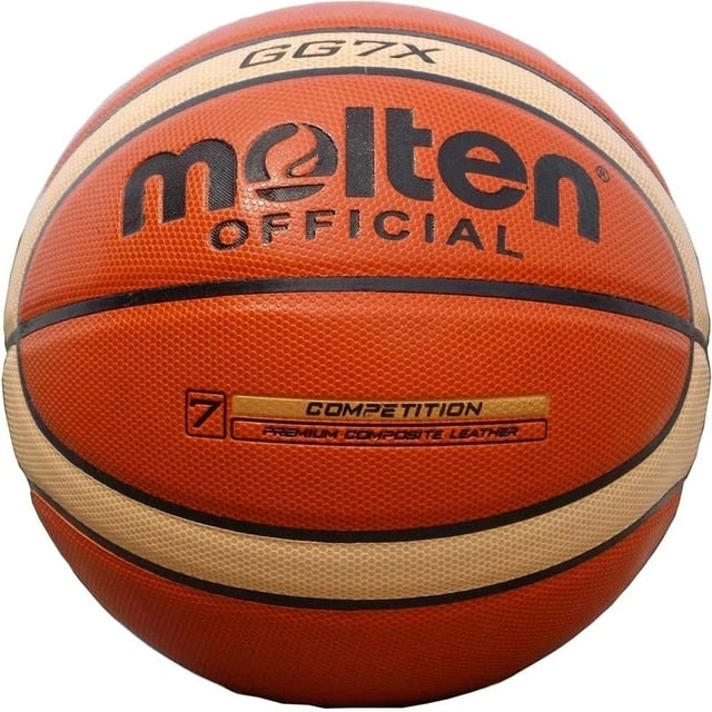 FIBA Approved PU Leather Basketball (Size 7). Indoor & Outdoor. Thickened Leather, Superior Grip, Durable Nylon. Cushion Control Design for Soft Touch & Bounce. Training & Games.